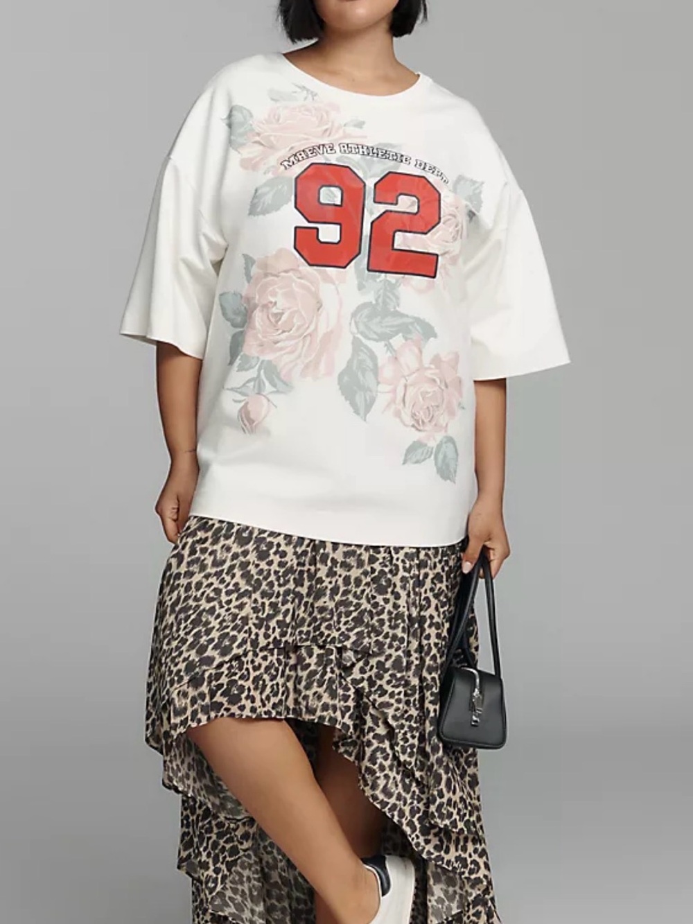 Anthropologie Leopard Ruffle High-Low Skirt - Brown, Black, Cream